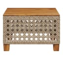 vidaXL Gartentisch Beige Poly Rattan Holz 55x55 cm Bild 4