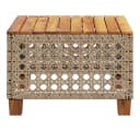 vidaXL Gartentisch Beige Poly Rattan Holz 55x55 cm Bild 5