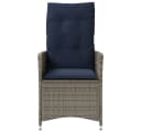 vidaXL Gartenstuhl Verstellbar Grau Poly Rattan mit Kissen Bild 4