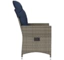 vidaXL Gartenstuhl Verstellbar Grau Poly Rattan mit Kissen Bild 5