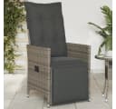vidaXL Gartensessel Grau Verstellbar mit Kissen Poly Rattan Bild 1