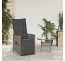 vidaXL Gartensessel Grau Verstellbar mit Kissen Poly Rattan Bild 3