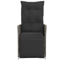 vidaXL Gartensessel Grau Verstellbar mit Kissen Poly Rattan Bild 4