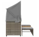vidaXL Loungesofa Outdoor 3-Sitzer mit Dach Grau Poly Rattan Bild 5