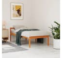 vidaXL Seniorenbett Massivholz Kiefern Wachsbraun 90x200 cm Bild 1
