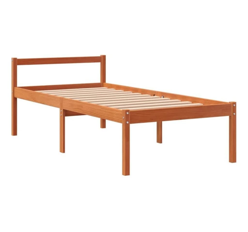vidaXL Seniorenbett Massivholz Kiefern Wachsbraun 90x200 cm - Bild 2