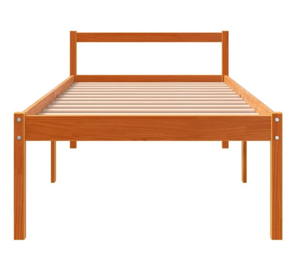 vidaXL Seniorenbett Massivholz Kiefern Wachsbraun 90x200 cm - Bild 3