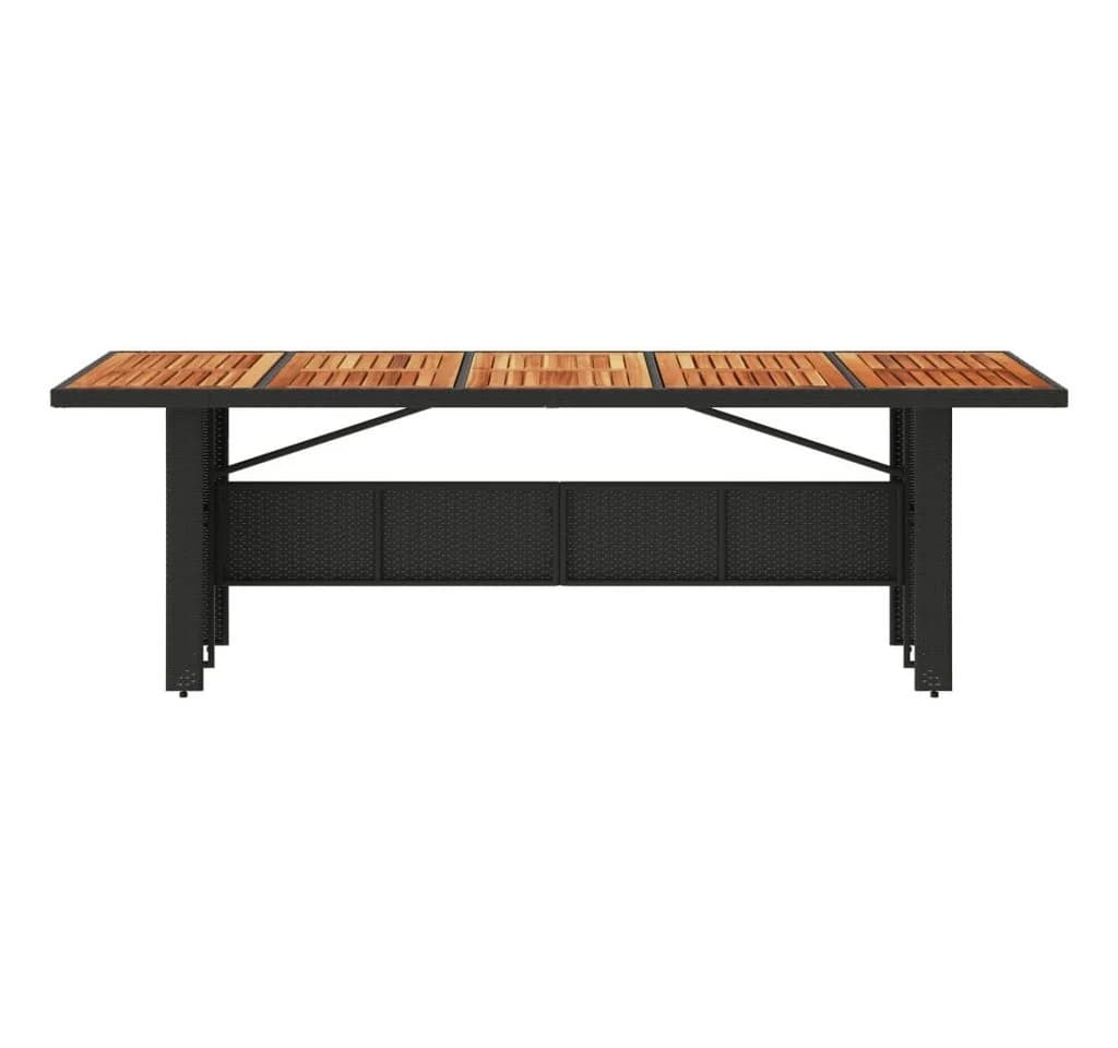 vidaXL Gartentisch Schwarz 240x90x75 cm Poly Rattan Holz - Bild 4