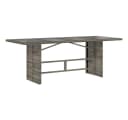 vidaXL Gartentisch mit Glasplatte Grau Poly Rattan Bild 2