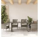 vidaXL Gartentisch mit Glasplatte Grau Poly Rattan Bild 3