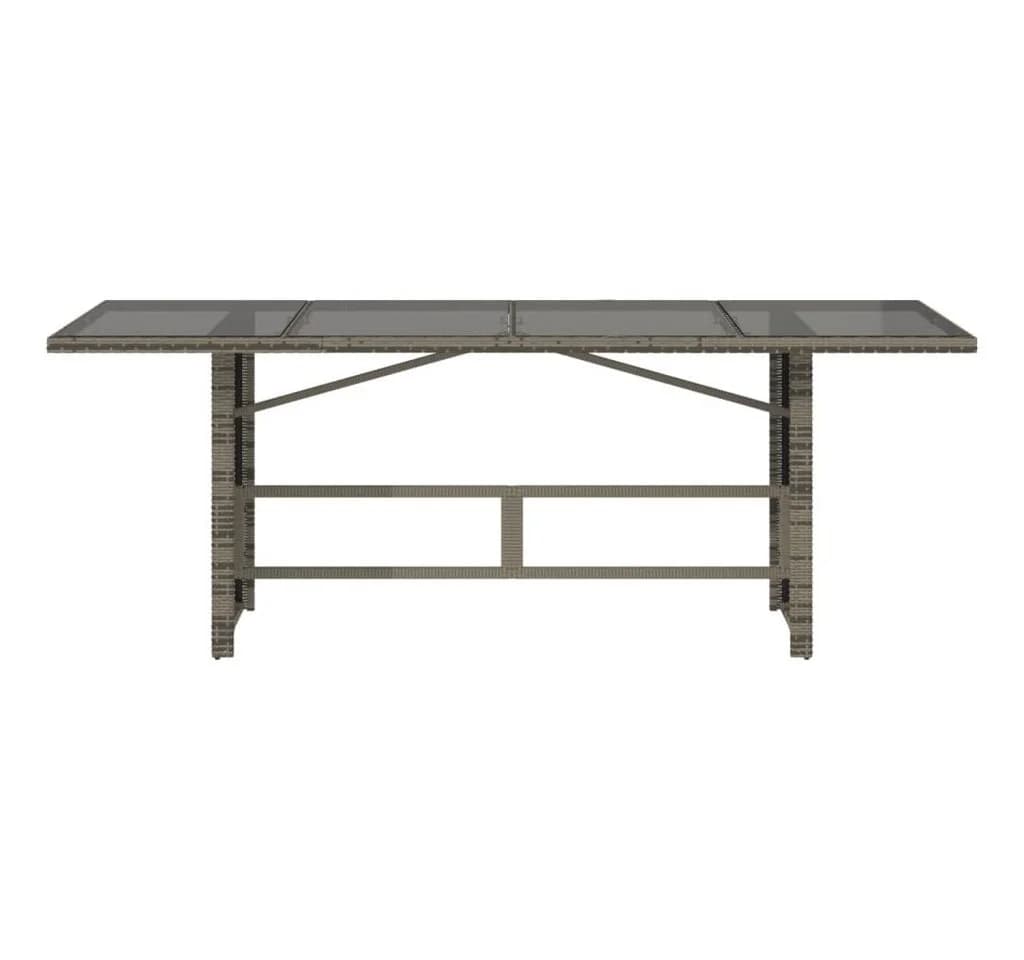 vidaXL Gartentisch mit Glasplatte Grau Poly Rattan - Bild 4
