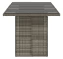 vidaXL Gartentisch mit Glasplatte Grau Poly Rattan Bild 5