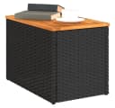 vidaXL Garten-Beistelltisch Set 2-tlg. Schwarz Poly Rattan Holz Bild 4