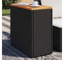 vidaXL Garten-Beistelltisch Schwarz PE-Rattan Massivholz Bild 1