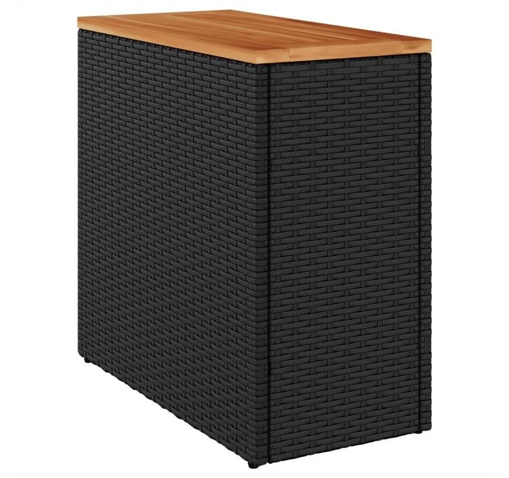 vidaXL Garten-Beistelltisch Schwarz PE-Rattan Massivholz - Bild 2