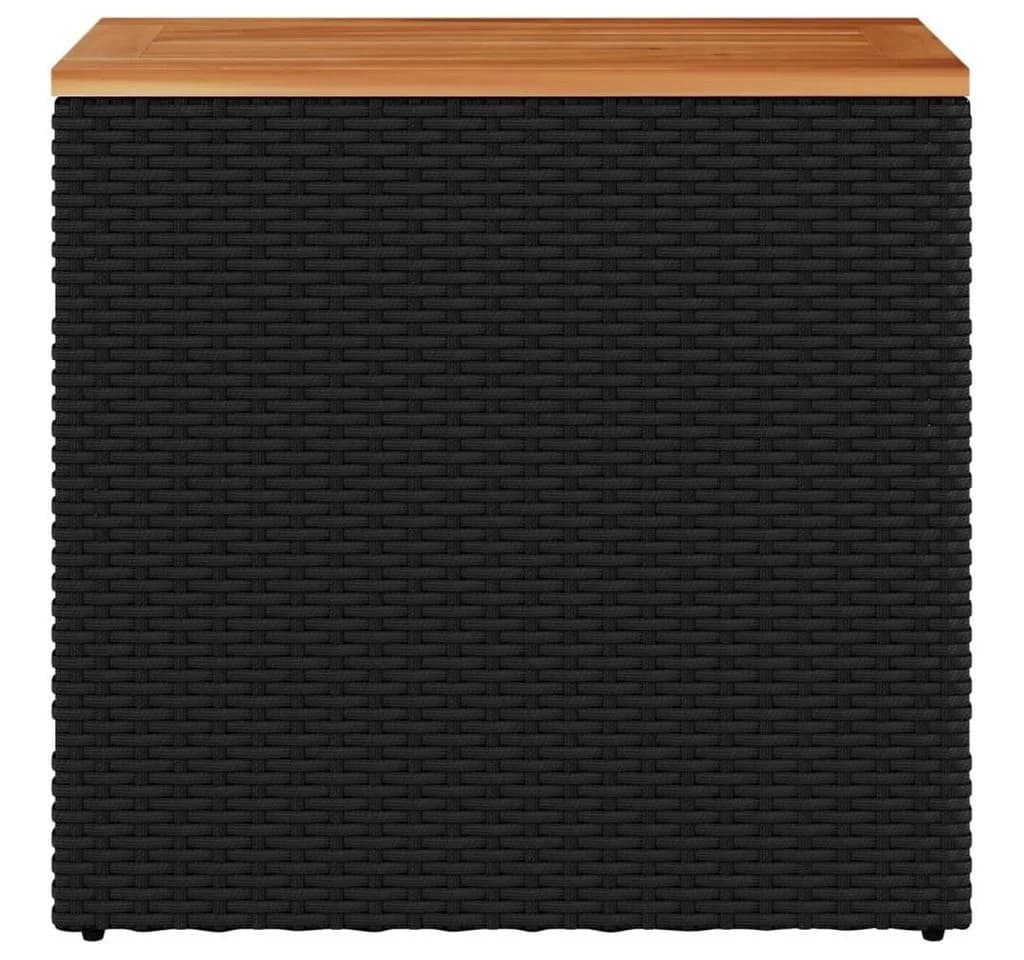 vidaXL Garten-Beistelltisch Schwarz PE-Rattan Massivholz - Bild 5