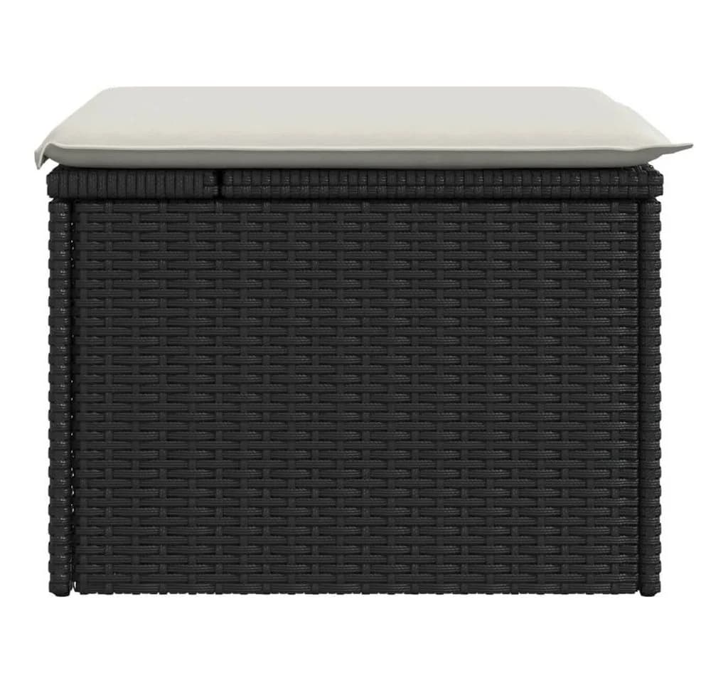 vidaXL Gartenhocker Schwarz Poly Rattan - Bild 5