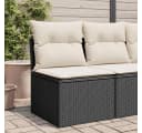 vidaXL Loungesessel Schwarz Poly Rattan mit Kissen und Stauraum Bild 1