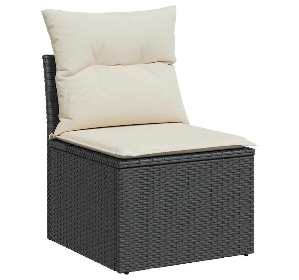 vidaXL Loungesessel Schwarz Poly Rattan mit Kissen und Stauraum - Bild 2