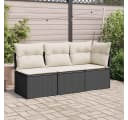 vidaXL Loungesessel Schwarz Poly Rattan mit Kissen und Stauraum Bild 3