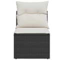 vidaXL Loungesessel Schwarz Poly Rattan mit Kissen und Stauraum Bild 4