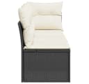 vidaXL Gartensofa 3-Sitzer Schwarz Poly Rattan mit Kissen Bild 5