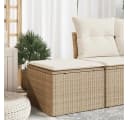vidaXL Hocker Gartenhocker mit Kissen Beige 55x55x37 cm Poly Rattan Bild 1