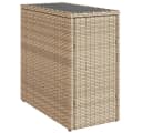 vidaXL Gartentisch Beige Poly Rattan mit Glasplatte Bild 2