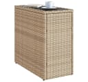 vidaXL Gartentisch Beige Poly Rattan mit Glasplatte Bild 4
