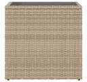 vidaXL Gartentisch Beige Poly Rattan mit Glasplatte Bild 5