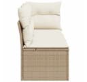 vidaXL Gartensofa 3-Sitzer Beige Poly Rattan mit Kissen Bild 5