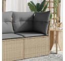 vidaXL Gartensessel Beige Poly Rattan mit Kissen und Stauraum Bild 1