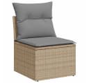 vidaXL Gartensessel Beige Poly Rattan mit Kissen und Stauraum Bild 2