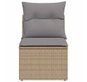 vidaXL Gartensessel Beige Poly Rattan mit Kissen und Stauraum Bild 4