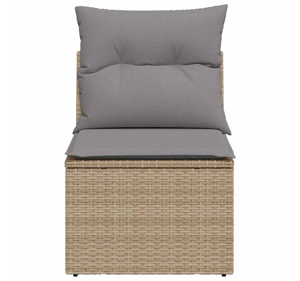 vidaXL Gartensessel Beige Poly Rattan mit Kissen und Stauraum - Bild 4