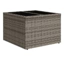 vidaXL Gartentisch Grau PE-Rattan Glasplatte Bild 2