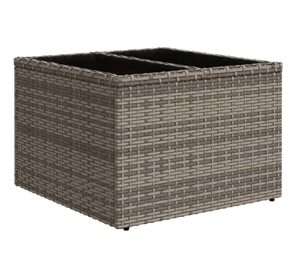 vidaXL Gartentisch Grau PE-Rattan Glasplatte - Bild 2