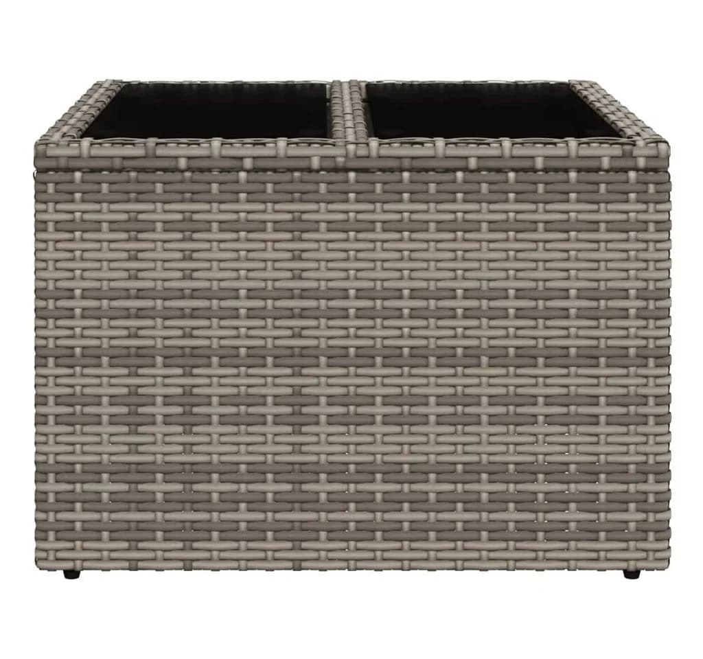 vidaXL Gartentisch Grau PE-Rattan Glasplatte - Bild 4