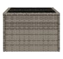 vidaXL Gartentisch Grau PE-Rattan Glasplatte Bild 5