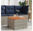 vidaXL Gartentisch Grau Poly Rattan und Holz Bild 1