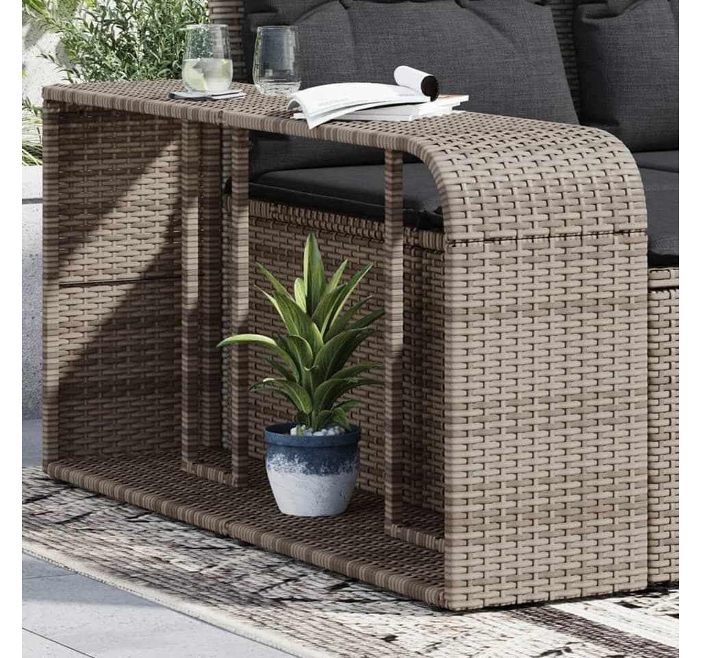 vidaXL Outdoor-Regal 2-tlg. Grau Poly Rattan