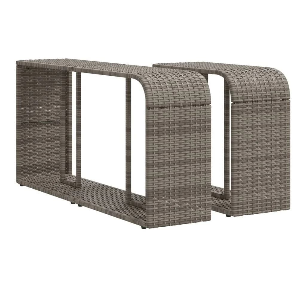vidaXL Outdoor-Regal 2-tlg. Grau Poly Rattan - Bild 2