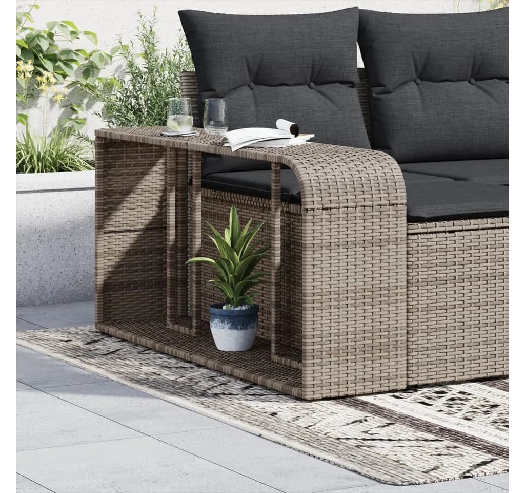vidaXL Outdoor-Regal 2-tlg. Grau Poly Rattan - Bild 3