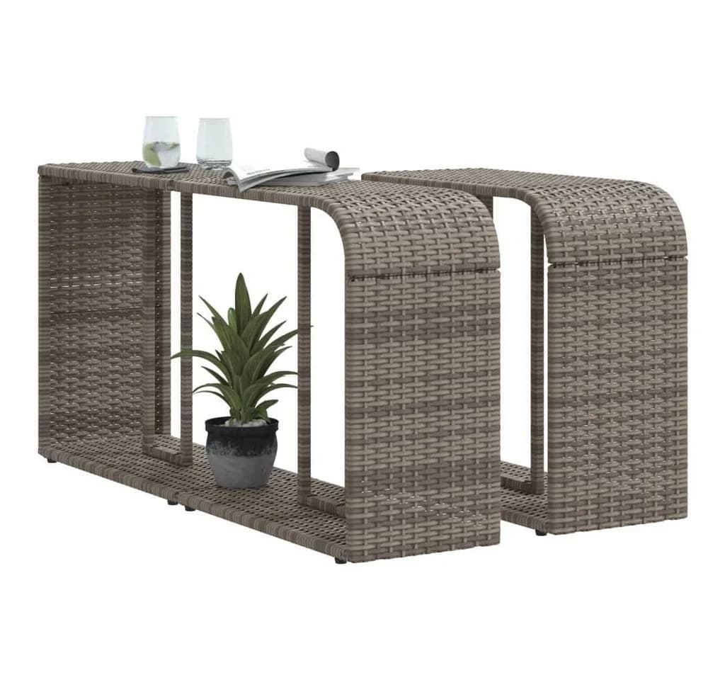 vidaXL Outdoor-Regal 2-tlg. Grau Poly Rattan - Bild 4