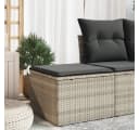 vidaXL Gartenhocker Hellgrau Poly Rattan Bild 1