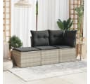 vidaXL Gartenhocker Hellgrau Poly Rattan Bild 3