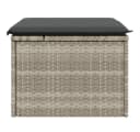 vidaXL Gartenhocker Hellgrau Poly Rattan Bild 4