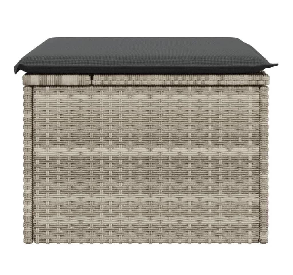 vidaXL Gartenhocker Hellgrau Poly Rattan - Bild 4