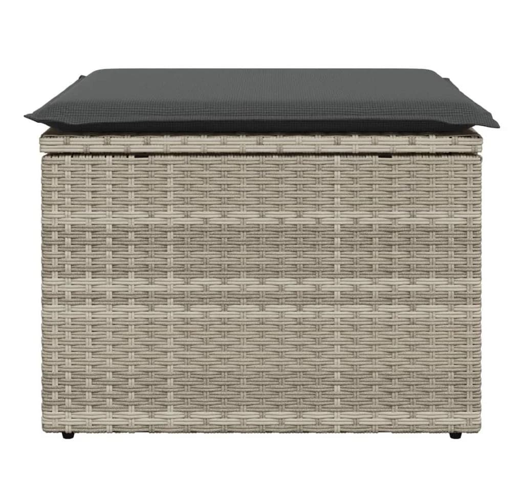 vidaXL Gartenhocker Hellgrau Poly Rattan - Bild 5
