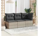vidaXL Gartensessel PE-Rattan mit Stauraum und Kissen grau Bild 3